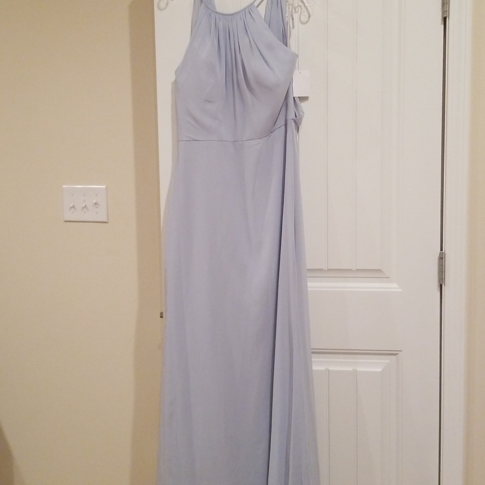 LELA ROSE halter open back formal dress